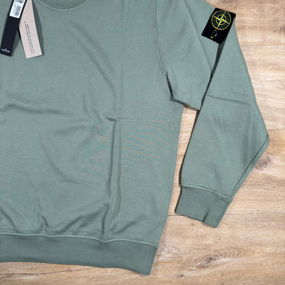 Stone Island Organic Cotton Fleece Sweatshirt in Sage Green