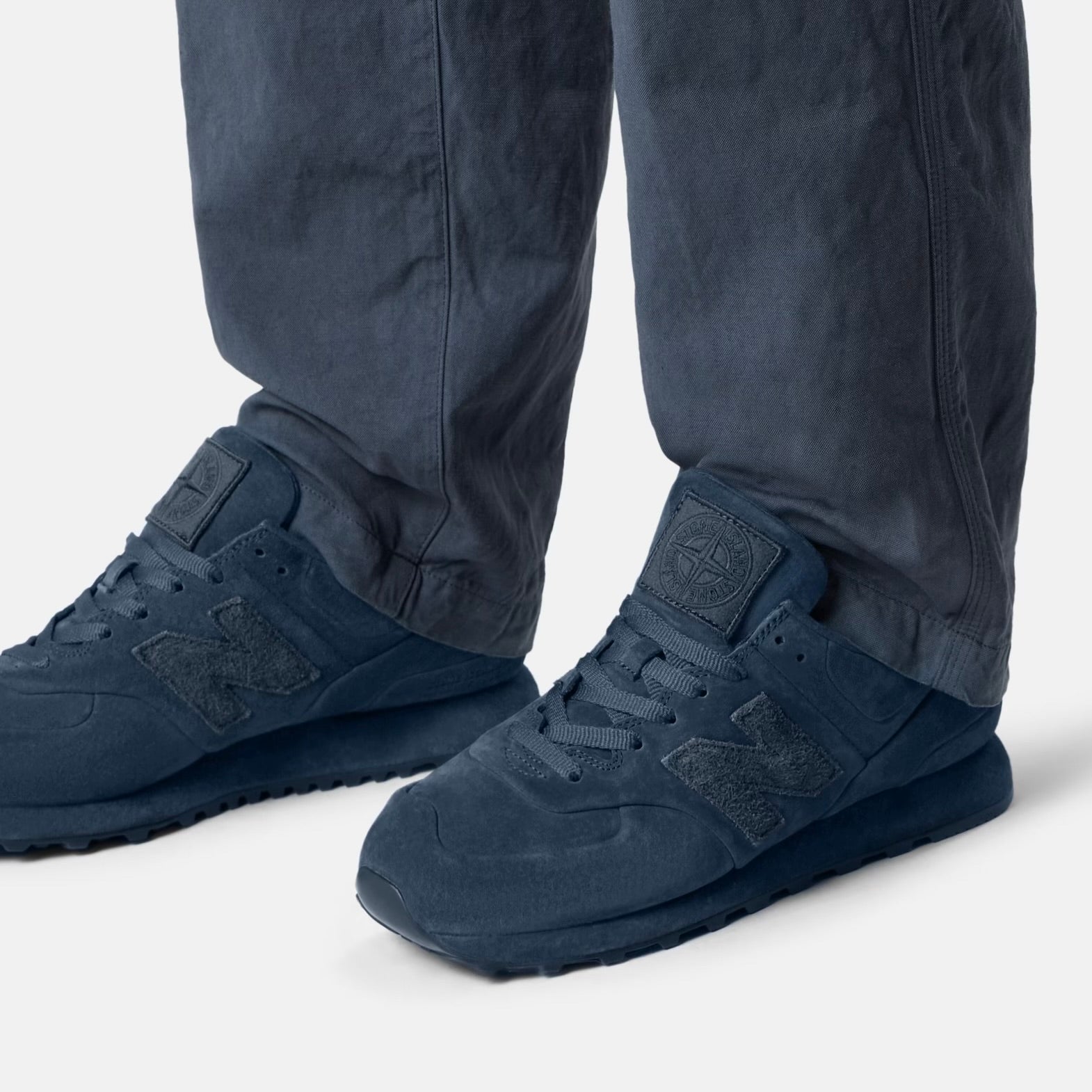 Stone Island | New Balance 574 Ghost Trainers in Slate Blue