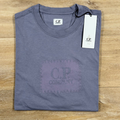 C.P. Company Stitch Block Logo T-Shirt in Lavender Violet