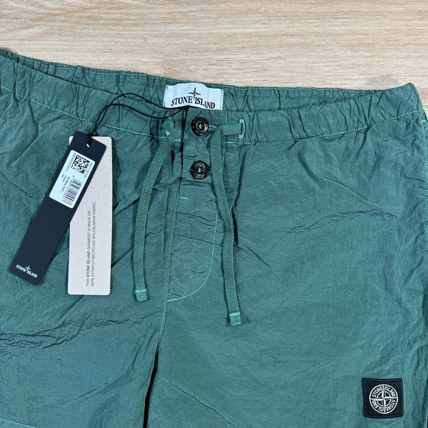 Stone Island Nylon Metal Button Swim Shorts in Light Green