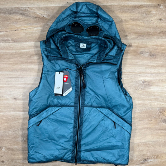 C.P. Company Nada Shell Goggle Padded Gilet in Aegean Blue