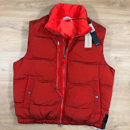 Stone Island Nylon Metal Down Vest in Scarlet Red