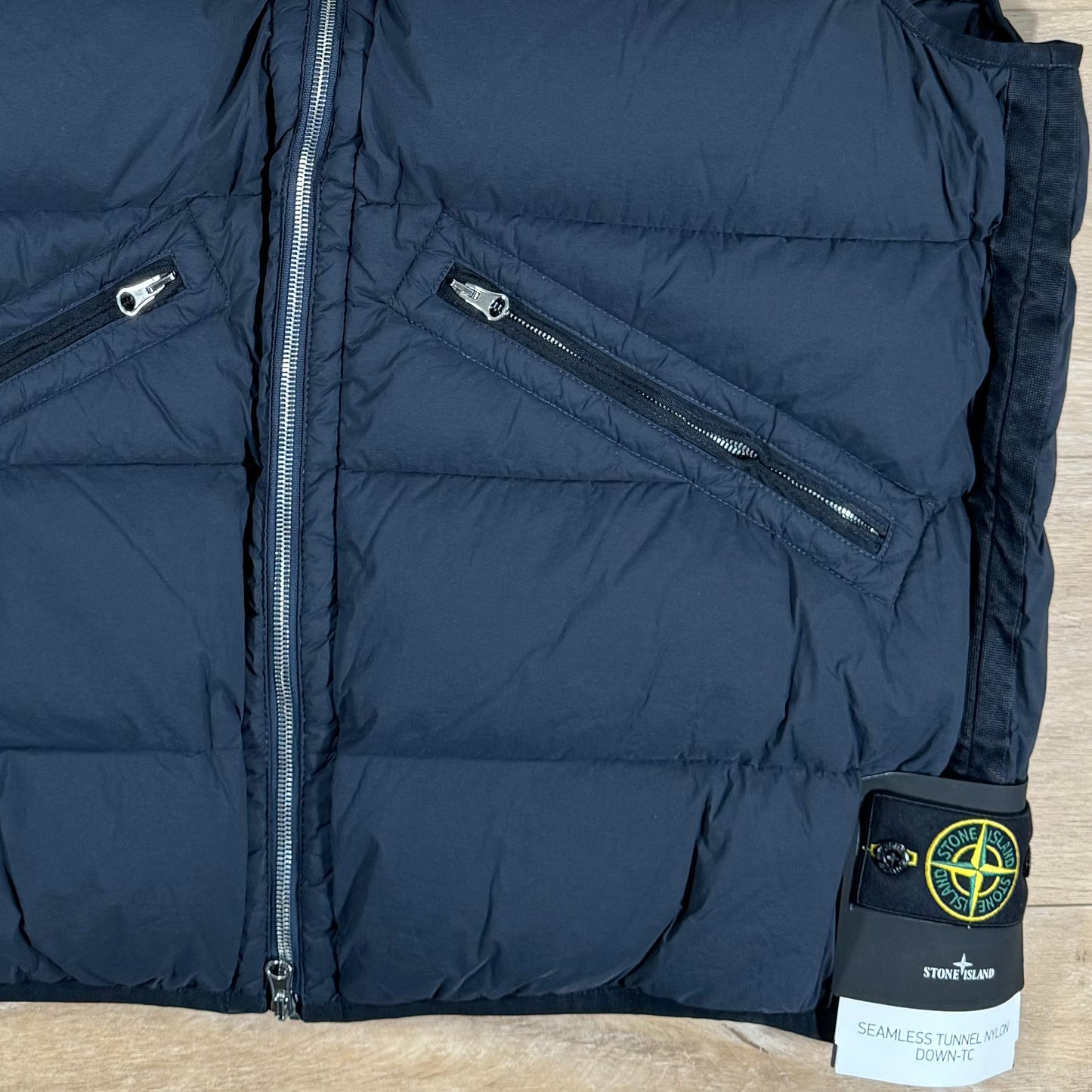 Stone Island Seamless Tunnel Nylon Down-TC Gilet in Navy