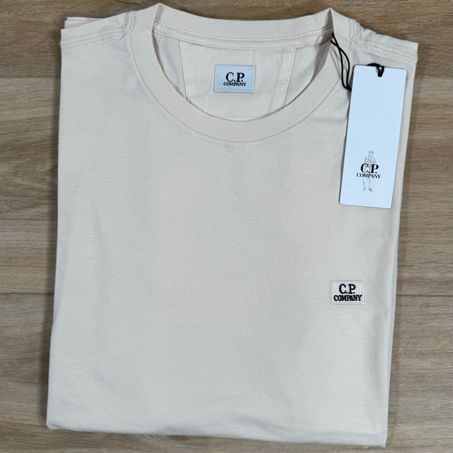 C.P. Company Embroidered Logo T-Shirt in Pistachio Shell