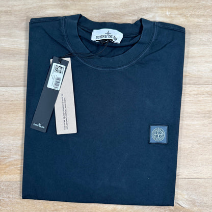 Stone Island Combed Organic Patch Logo T-Shirt in Navy