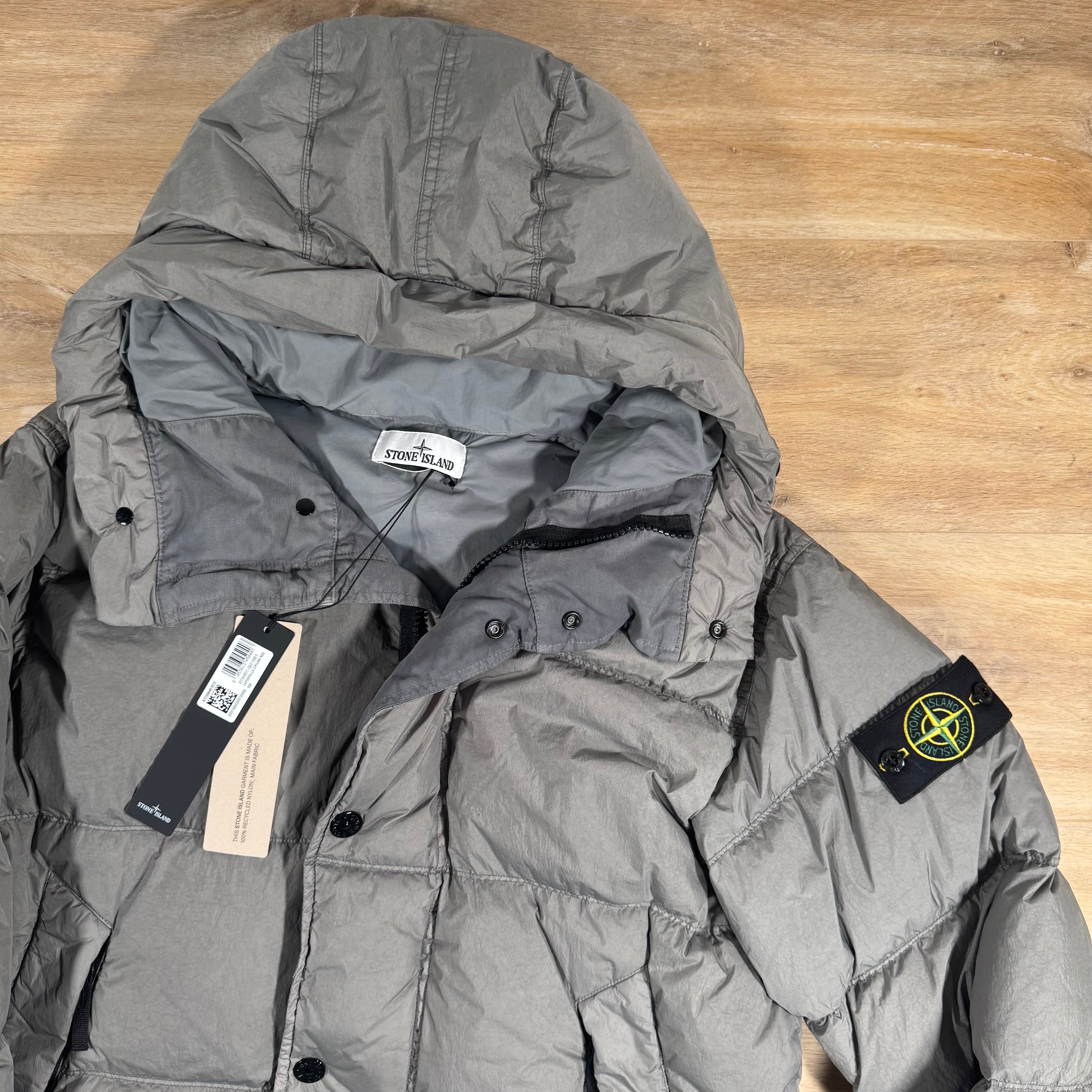 Stone Island Crinkle Reps NY Nylon Down Parka in Cement – Label