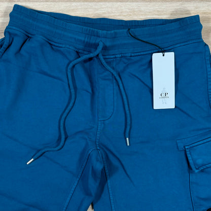 C.P. Company Cotton Fleece Lens Shorts in Ink Blue