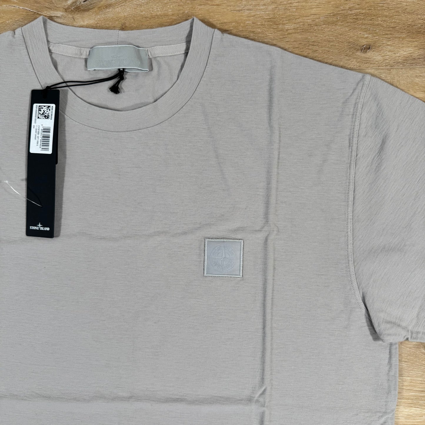 Stone Island Crepe Cotton Patch Logo Ghost T-Shirt in Dust Grey