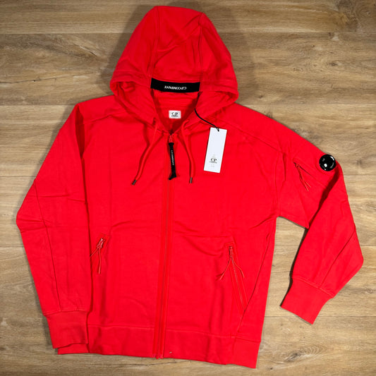 C.P. Company Diagonal Raised Zipped Lens Hoodie in Poinciana - Orange