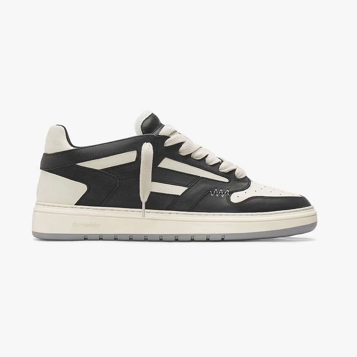 Represent Reptor Low Sneaker in Black / Vintage White
