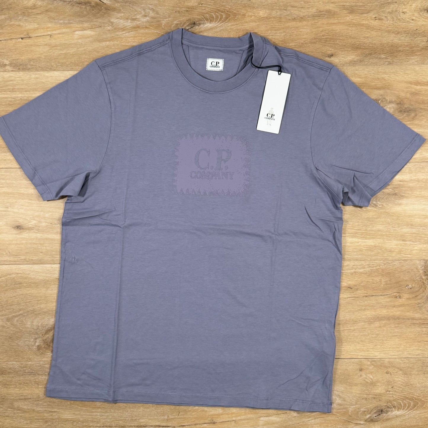 C.P. Company Stitch Block Logo T-Shirt in Lavender Violet