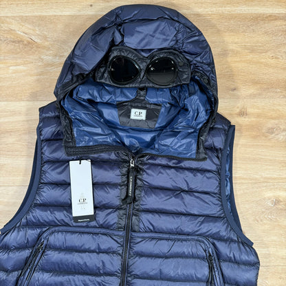 C.P. Company D.D. Shell Goggle Down Vest in Estate Blue