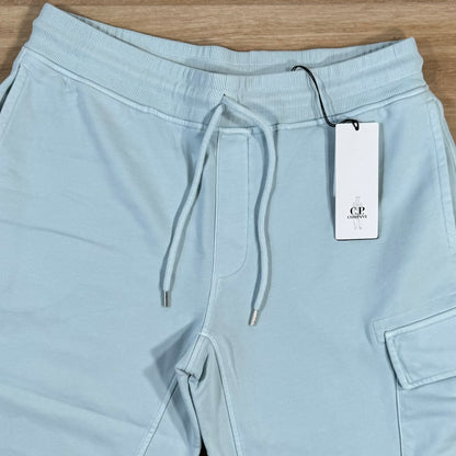 C.P. Company Cotton Fleece Lens Shorts in Starlight Blue