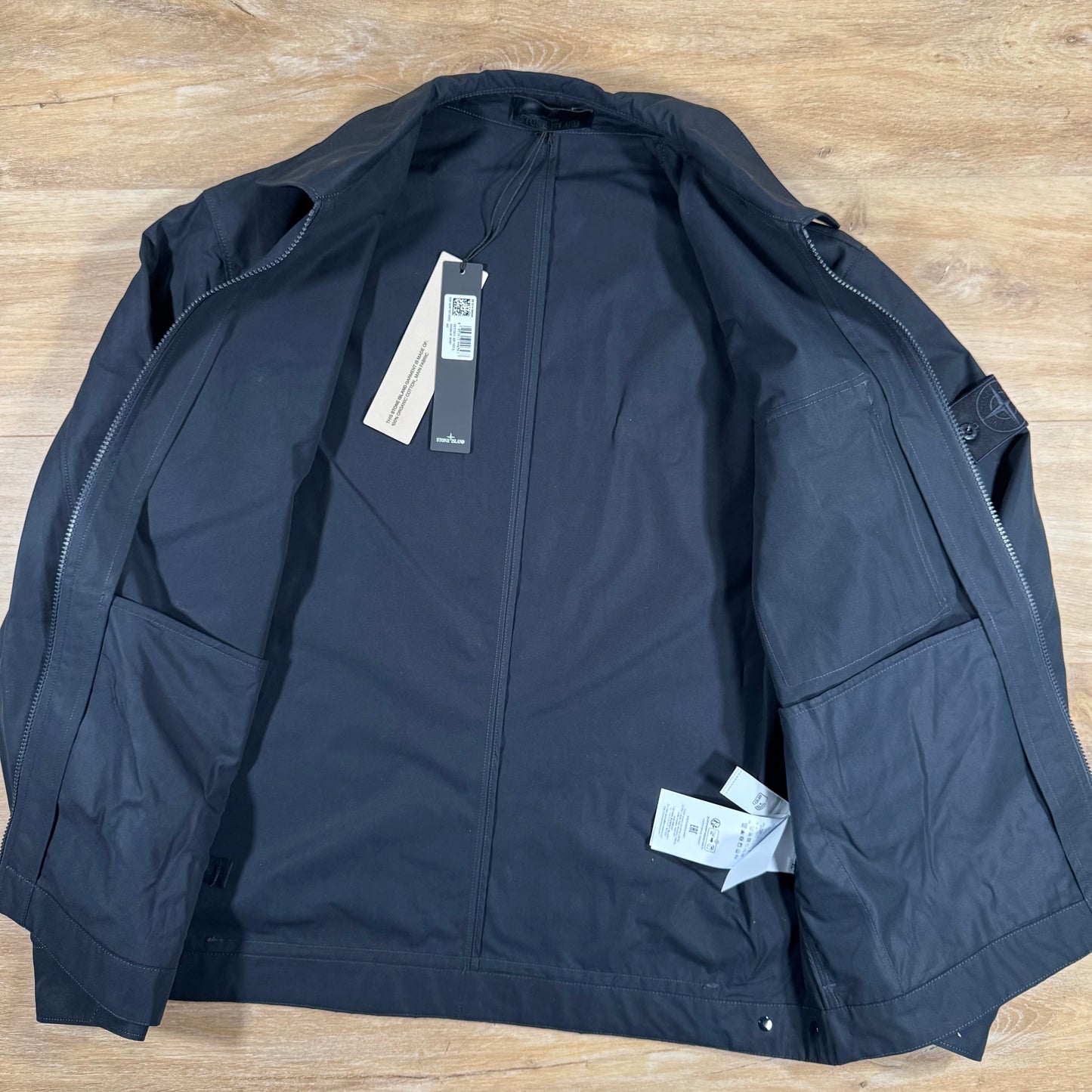 Stone Island Ghost Weatherproof Cotton Canvas Overshirt in Navy
