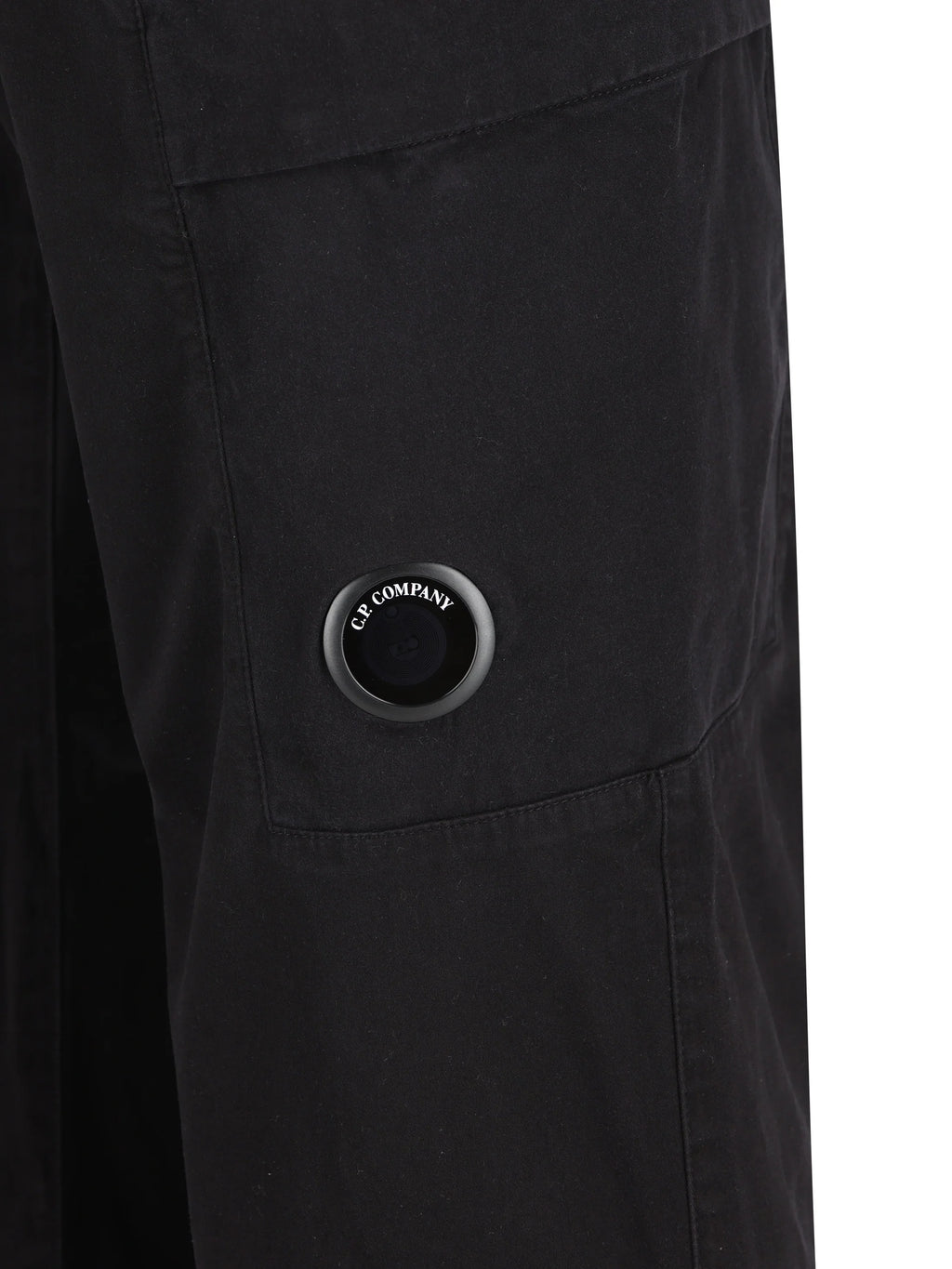 C.P. Company Stretch Sateen Lens Cargo Pants in Black