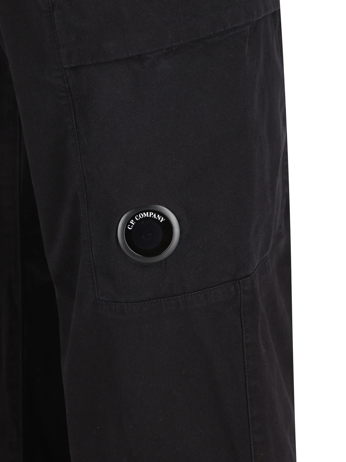 C.P. Company Stretch Sateen Lens Cargo Pants in Black