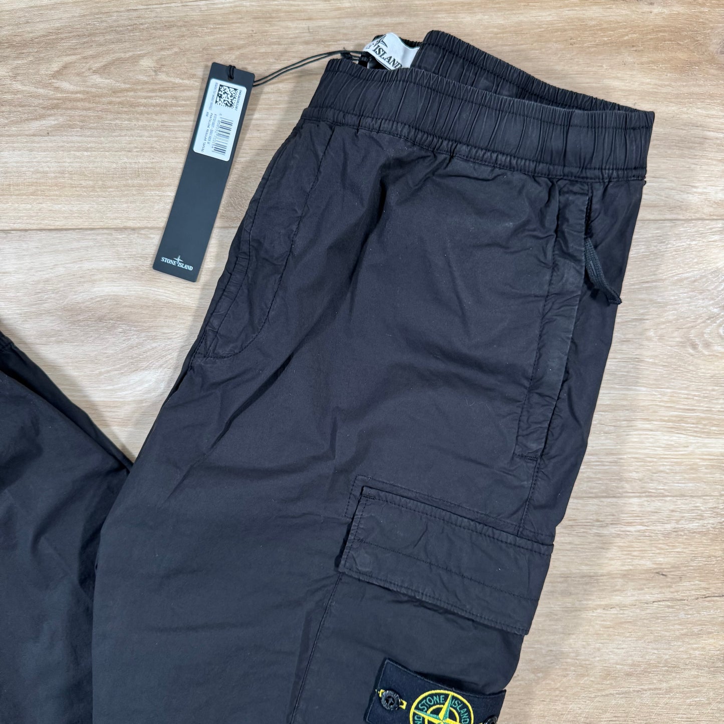 Stone Island Stretch Cotton Tela Cargo Pants in Black