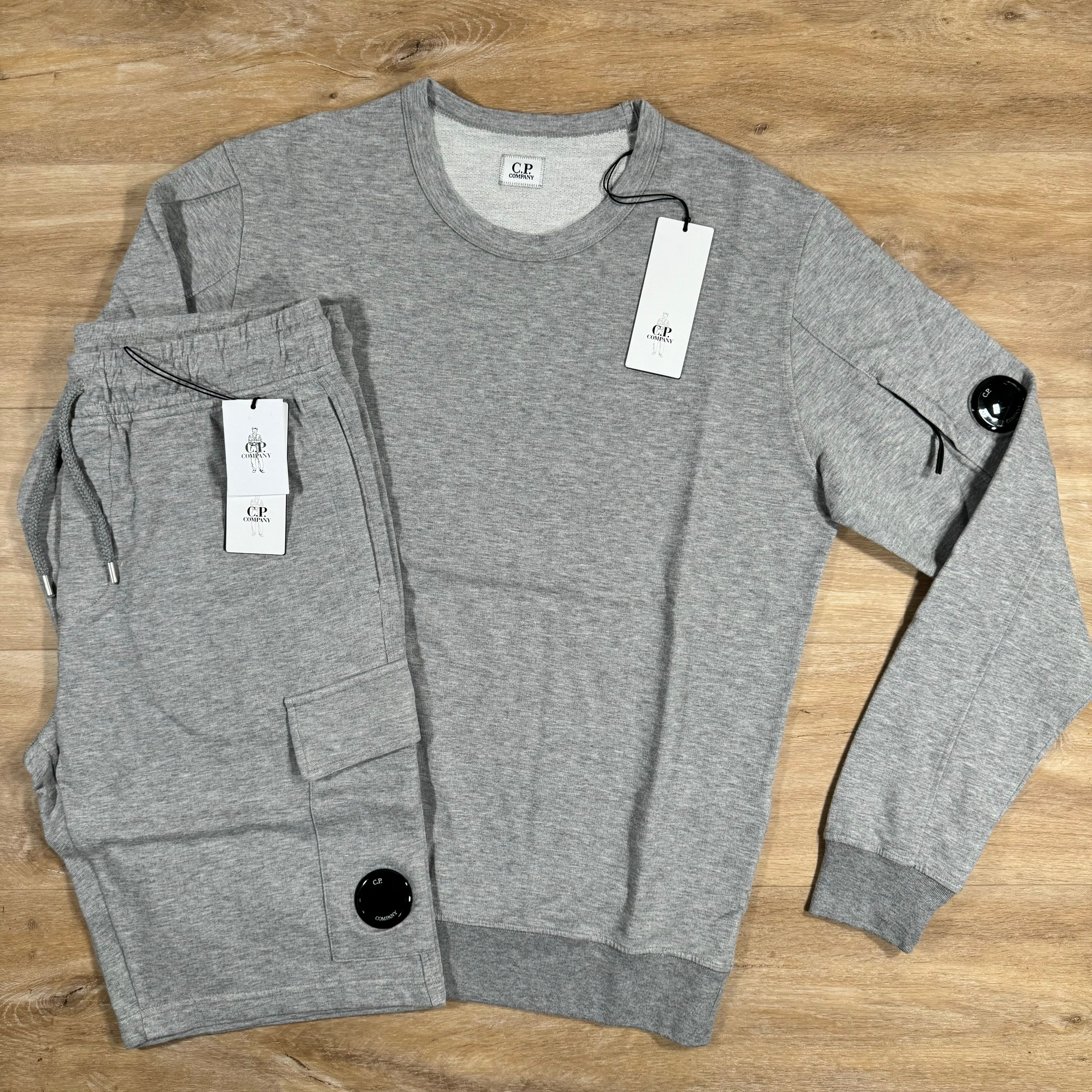 C.P. Company Light Fleece Lens Tracksuit in Grey LABEL MENSWEAR