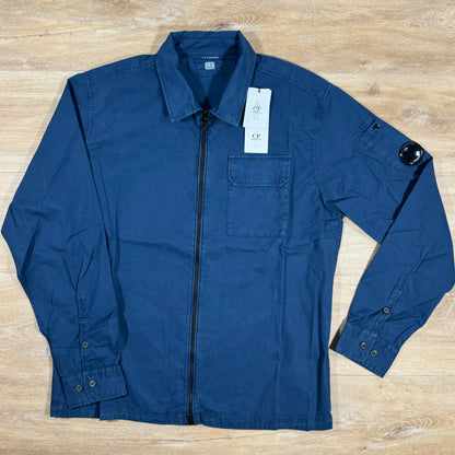 C.P. Company Gabardine Lens Overshirt in Estate Blue