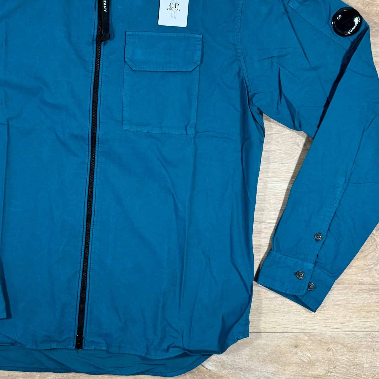 C.P. Company Gabardine Lens Overshirt in Ink Blue