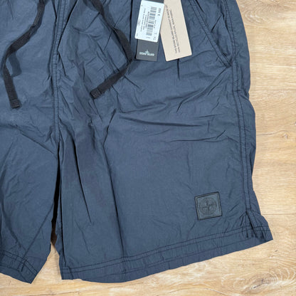 Stone Island Nylon Smerigliato Ghost Swim Shorts in Navy