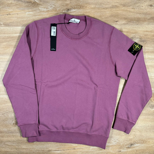 Stone Island Garment Dyed Crewneck Sweatshirt in Onion Rose