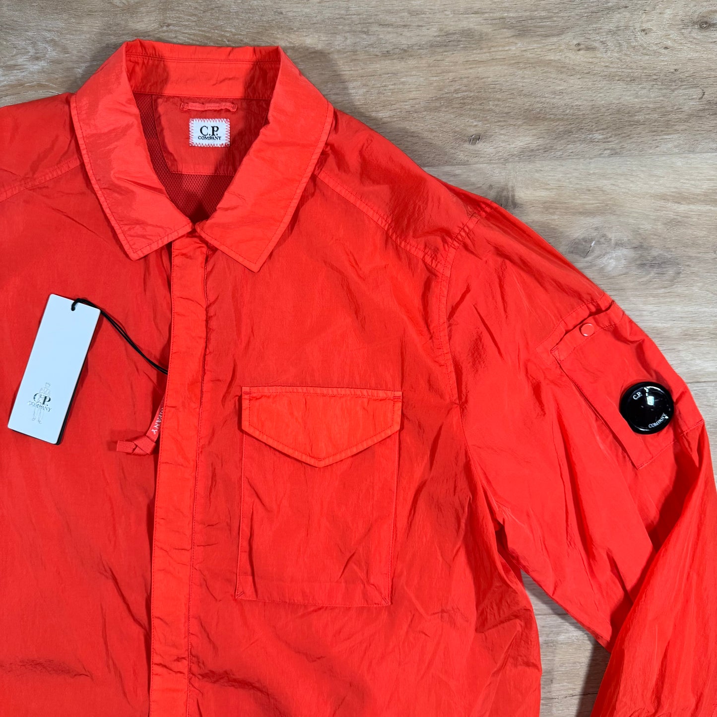 C.P. Company Chrome-R Lens Overshirt in Poinciana Orange