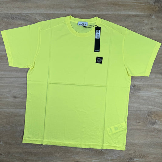 Stone Island Patch Logo T-Shirt in Neon Yellow
