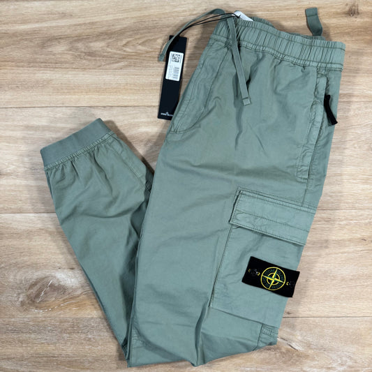 Stone Island Supima Twill Stretch-TC Cargo Pants in Sage Green