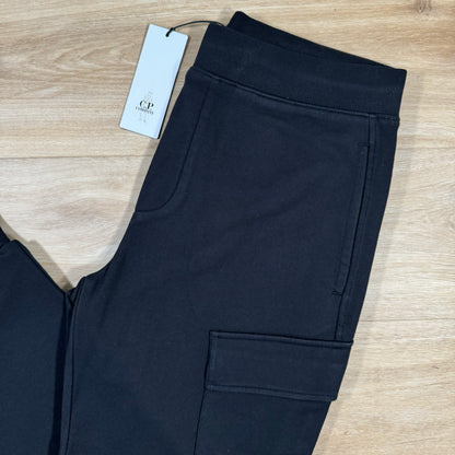 C.P. Company Diagonal Raised Fleece Lens Sweatpants in Black