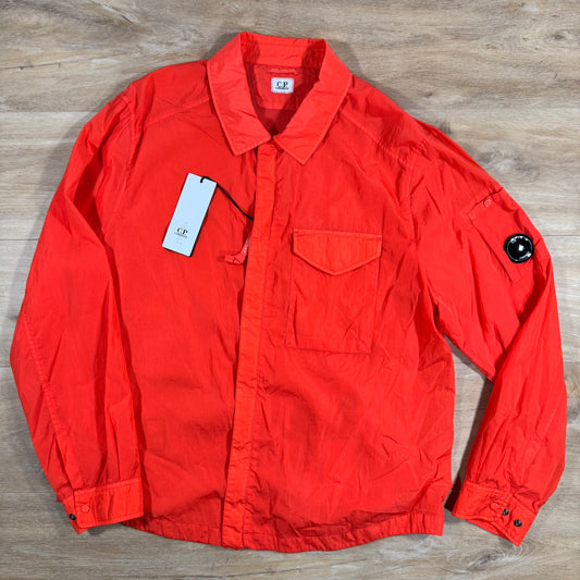 C.P. Company Chrome-R Lens Overshirt in Poinciana Orange