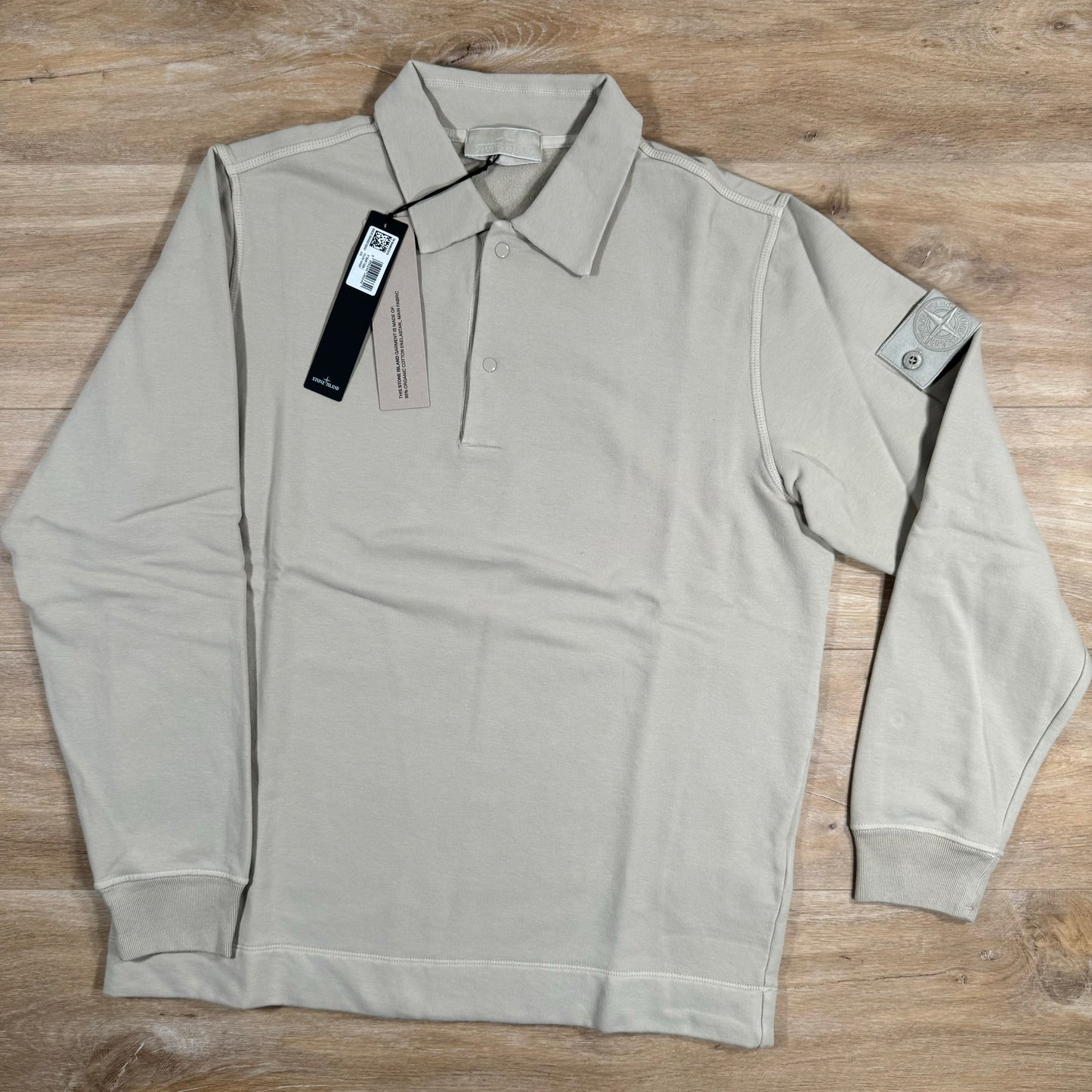 Stone Island Ghost Polo Sweatshirt in Beige