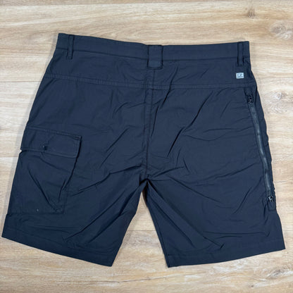 C.P. Company 50 Fili Stretch Cargo Shorts in Black