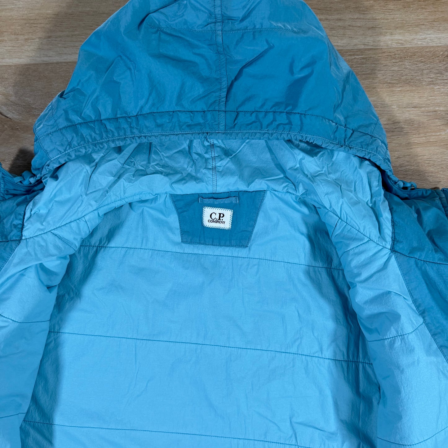 C.P. Company Chrome-R Hooded Zipped Lens Overshirt in Aegean Blue