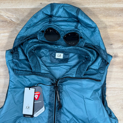 C.P. Company Nada Shell Goggle Padded Gilet in Aegean Blue