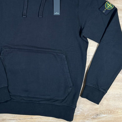 Stone Island Garment Dyed Pullover Hoodie in Black