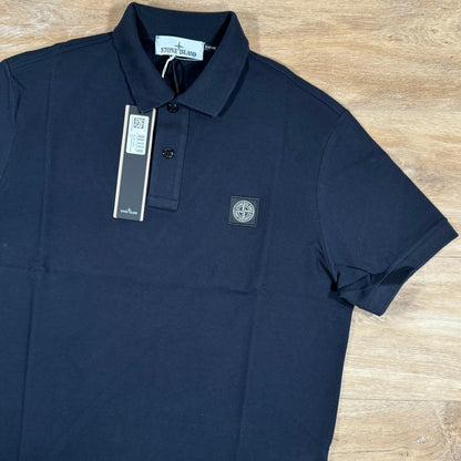 Stone Island Organic Cotton Pique Polo Shirt in Navy