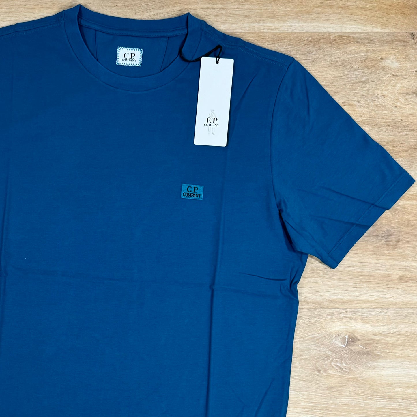 C.P. Company Embroidered Logo T-Shirt in Ink Blue