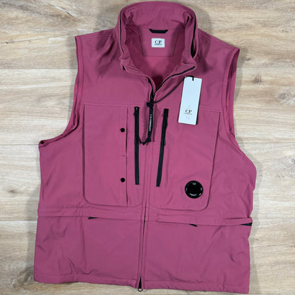 C.P. Company Soft Shell Utility Vest in Red Bud