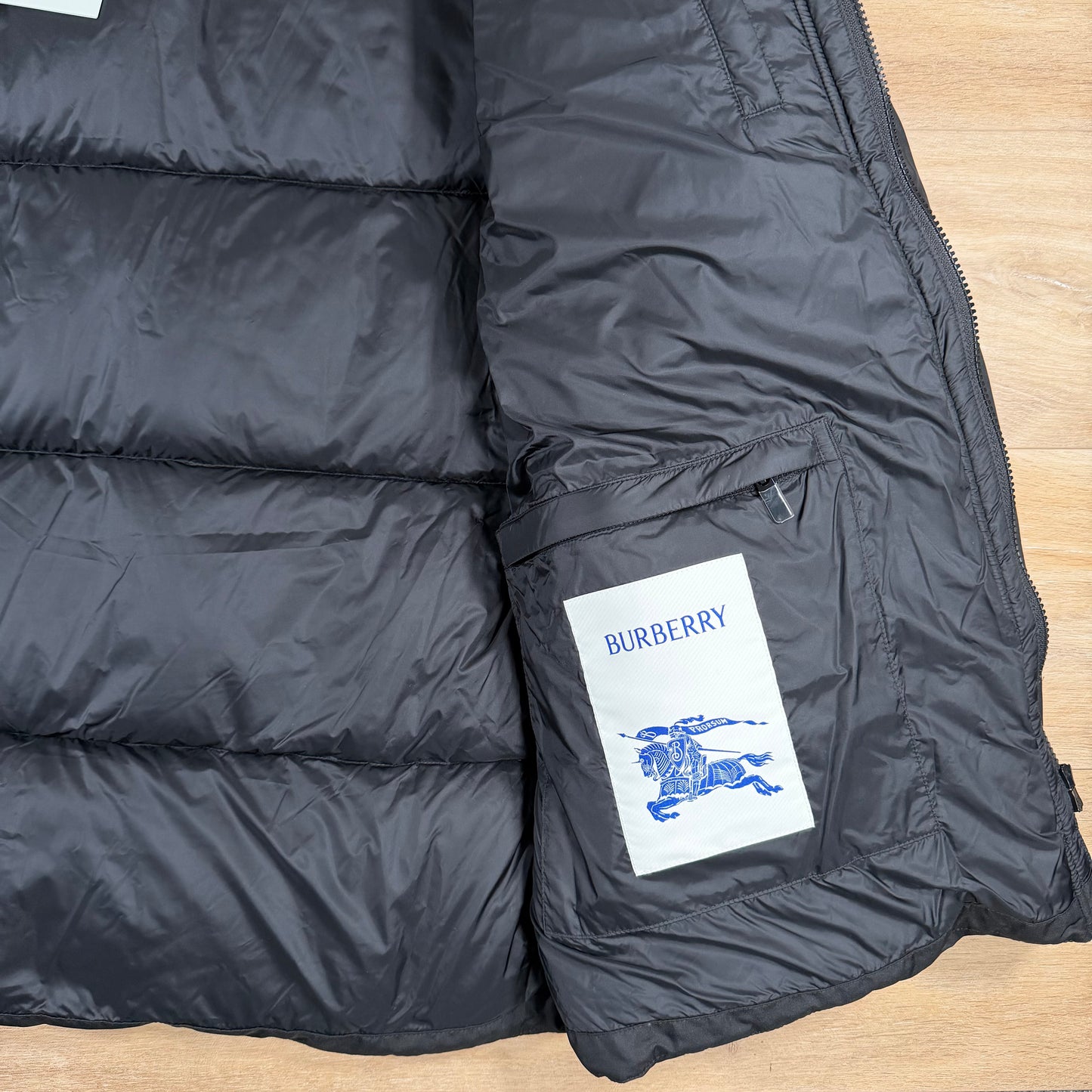 Burberry Hooded Puffer Jacket in Black