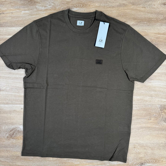 C.P. Company 30/1 Jersey Logo Patch T-Shirt in Ivy Green