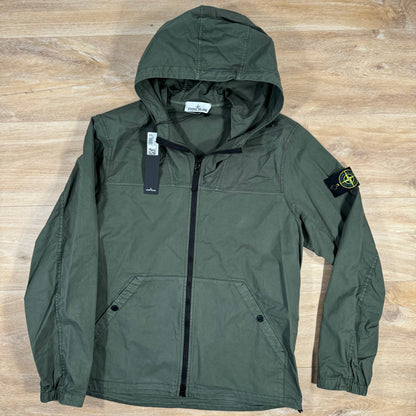 Stone Island Supima Twill Stretch-TC Hooded Overshirt in Musk