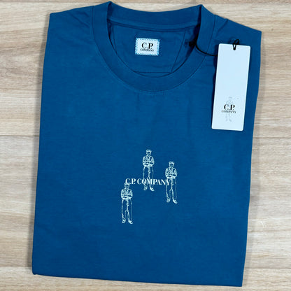 C.P. Company Relaxed Graphic T-Shirt in Ink Blue