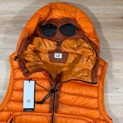 C.P. Company D.D. Shell Goggle Down Gilet in Russet Orange