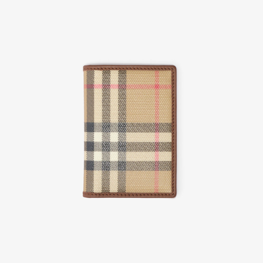 Burberry Check Passport Holder in Archive Beige