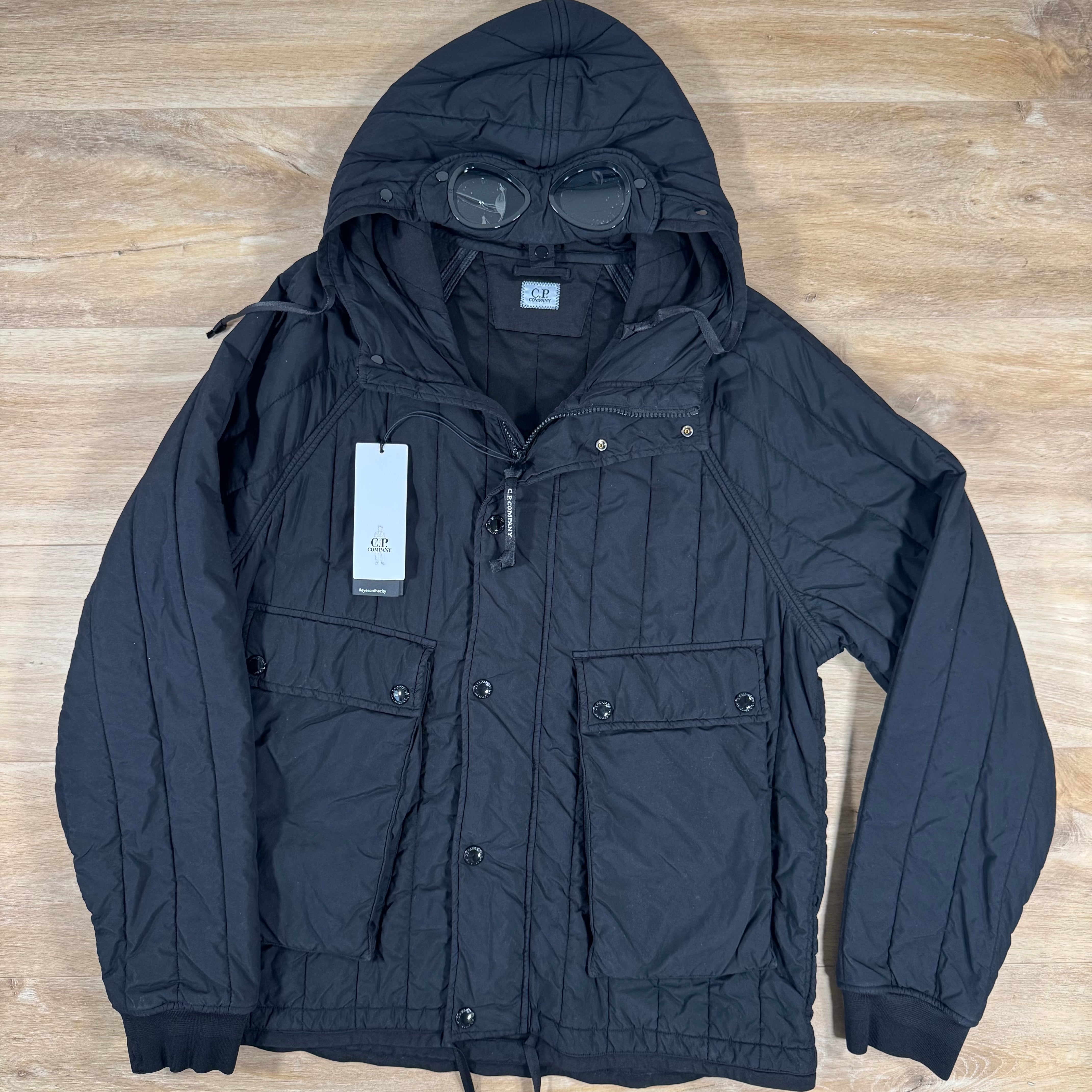 C.P. Company GD Liner Padded Goggle Jacket in Black – Label Menswear