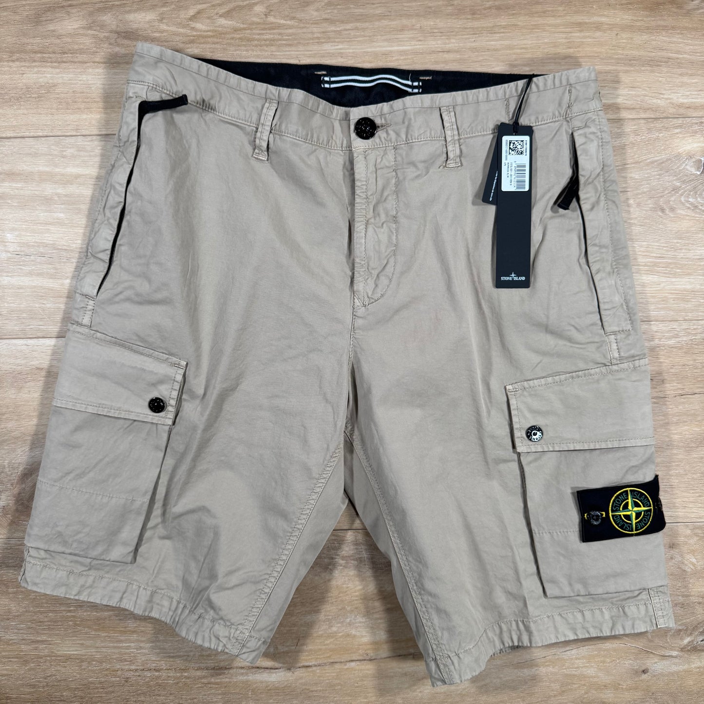 Stone Island Supima Twill Stretch-TC Cargo Bermuda Shorts in Desert