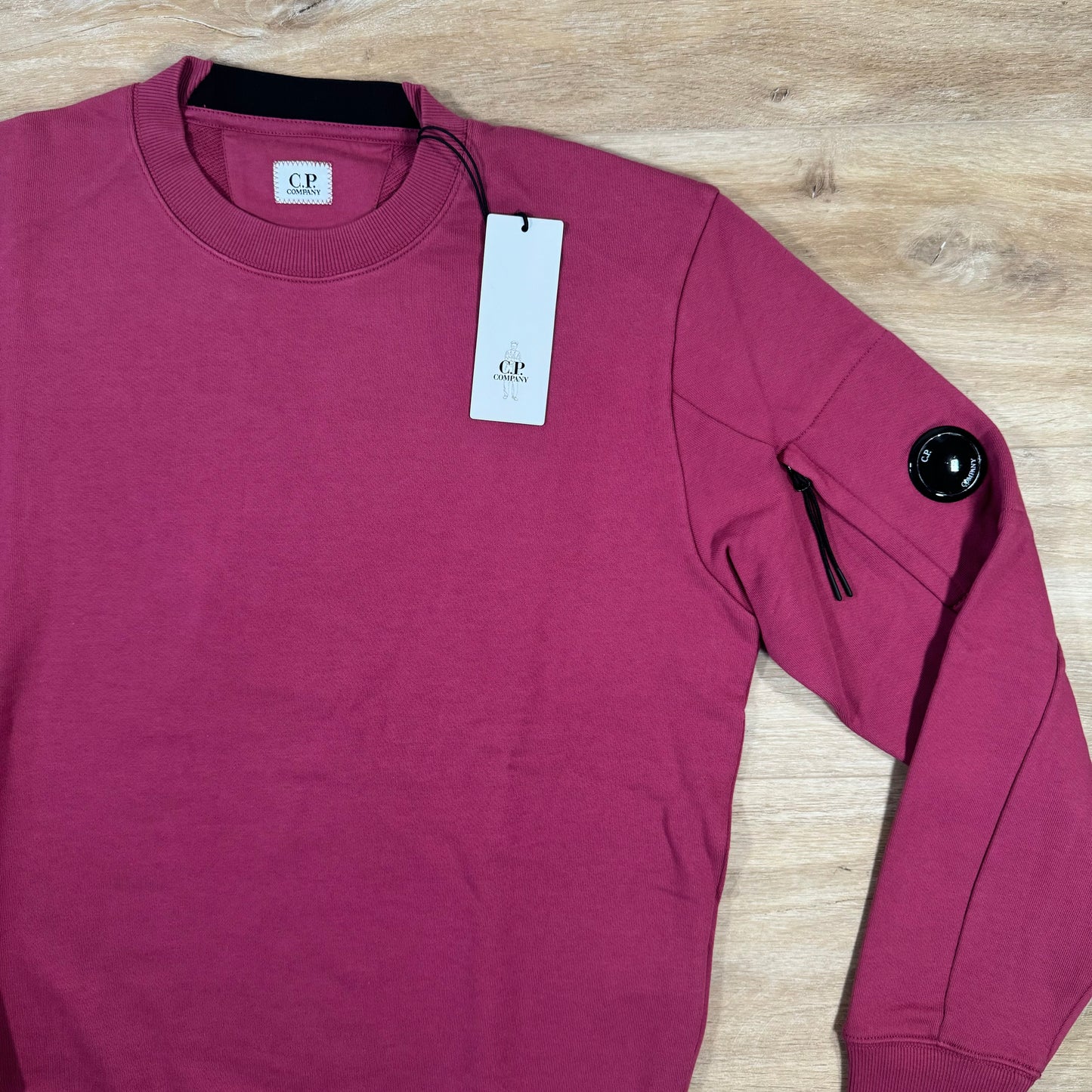 C.P. Company Diagonal Raised Lens Sweatshirt in Red Bud