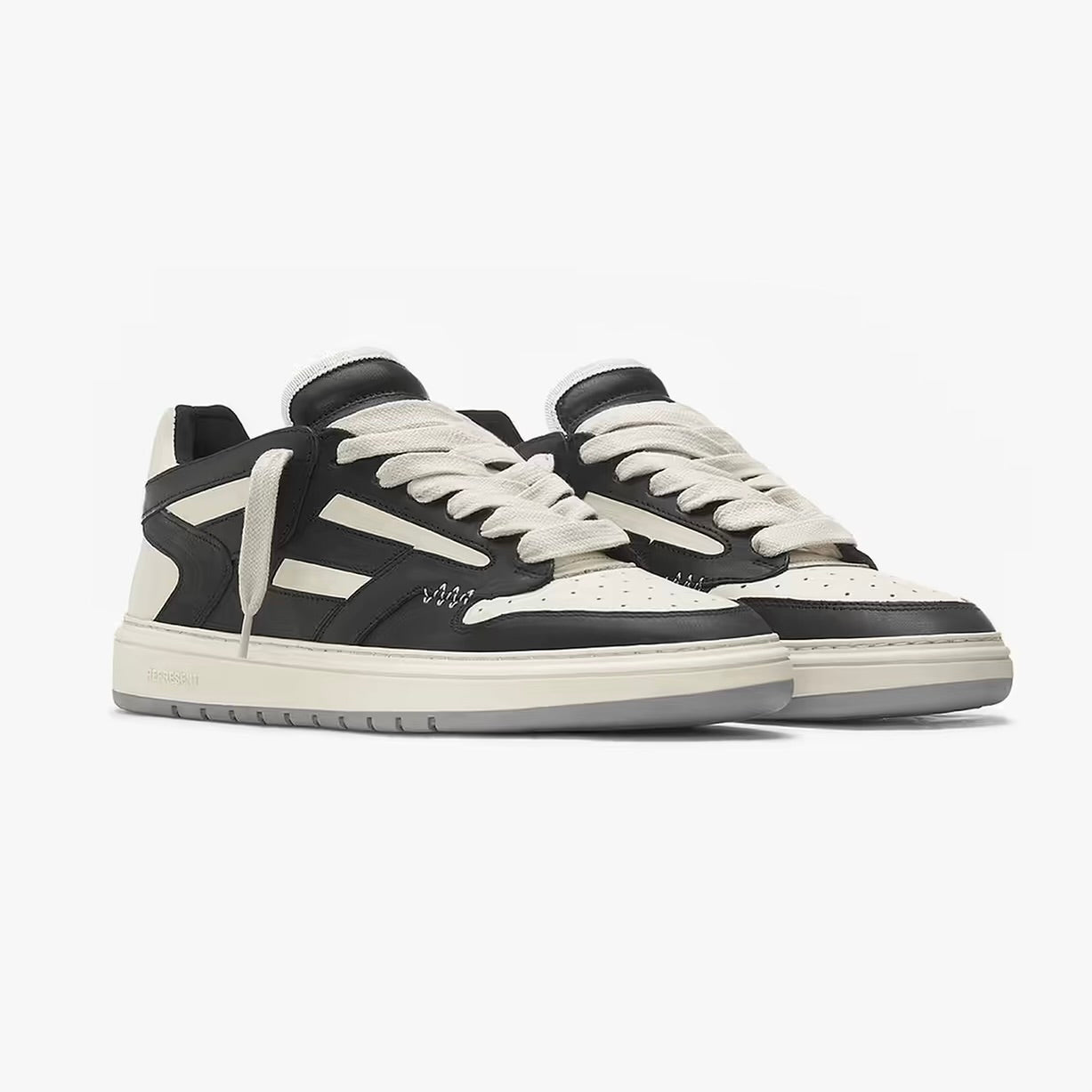 Represent Reptor Low Sneaker in Black / Vintage White