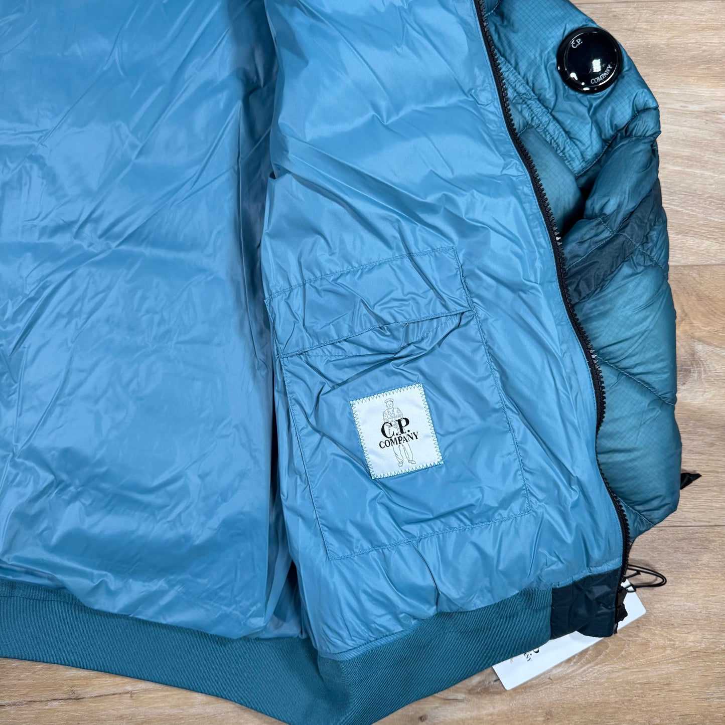 C.P. Company D.D. Shell Lens Down Jacket in Aegean Blue